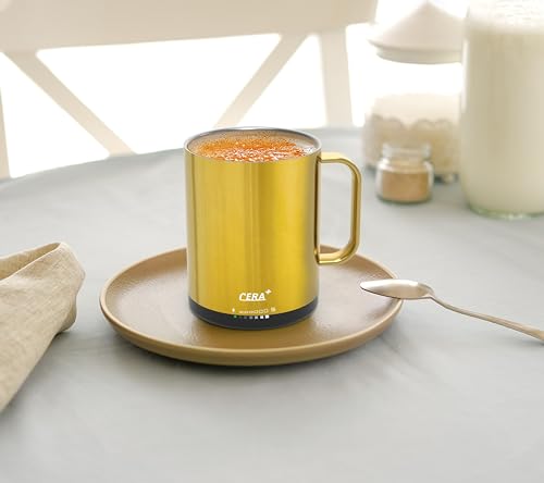 Gold 14 oz Self-Heating Coffee Mug with Lid E53197