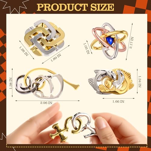 24 Pcs Metal Brain Teaser Puzzles B227