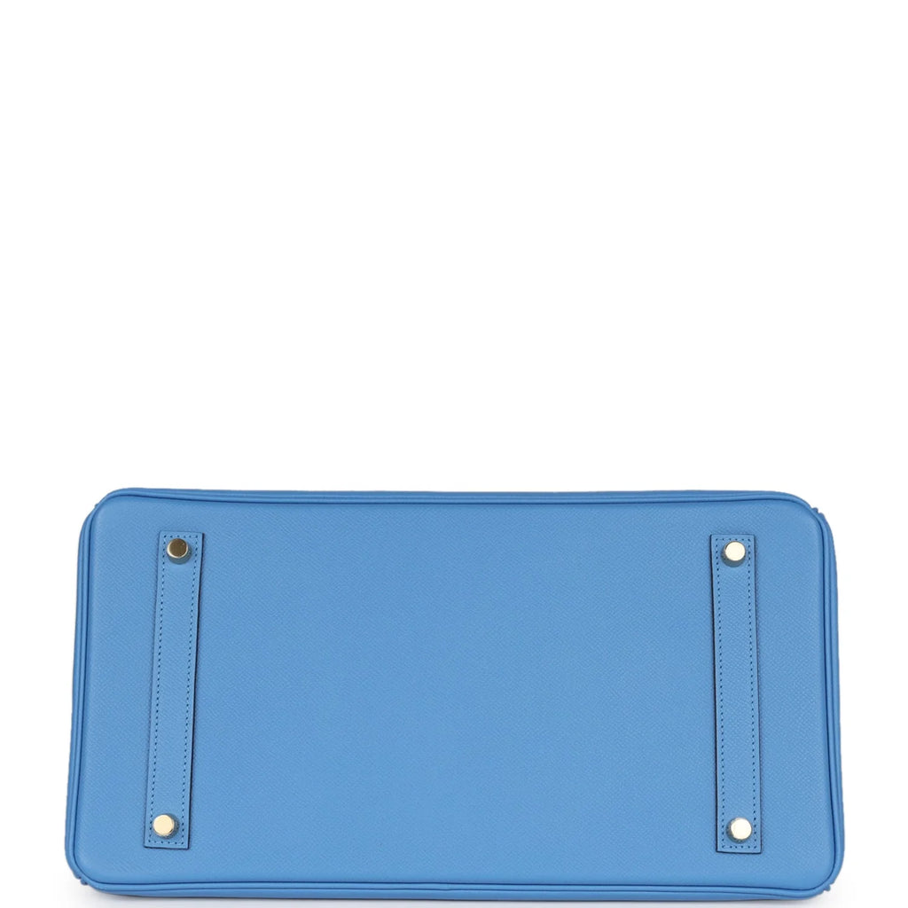 Birkin 35 Bleu Paradise Epsom Gold Hardware K34680