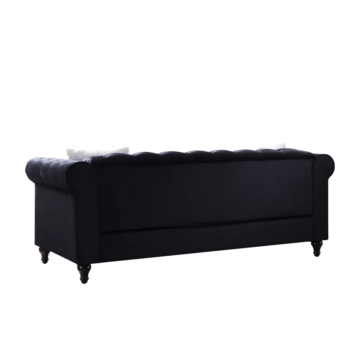 Black 2 Piece Sofa Set with 4 White Pillows P109758