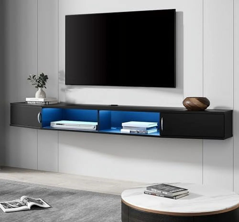 Black Floating Wall Mounted TV Stand E722581