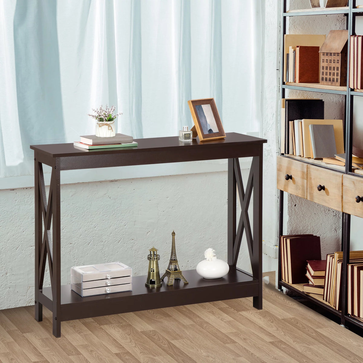 Brown Wallmount Console Table K683