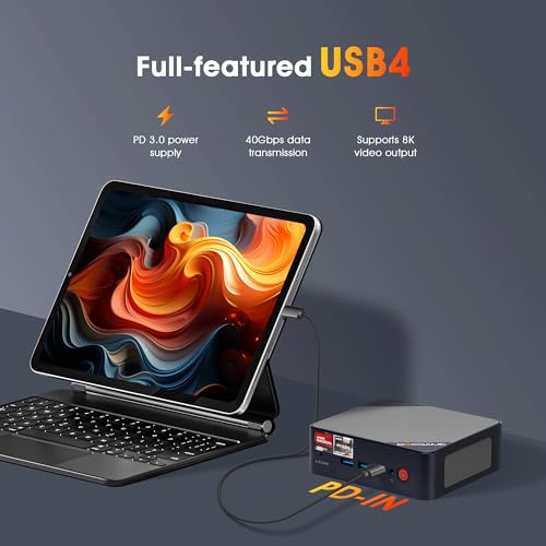 Mini PC N100 Intel 12th Windows 11 Pro 16GB DDR4 RAM 512GB PCIe SSD, 4K 60HZ Triple Displays Dual HDMI Type-C, 6W TDP Quiet Mini PC, WIFI5 I313871