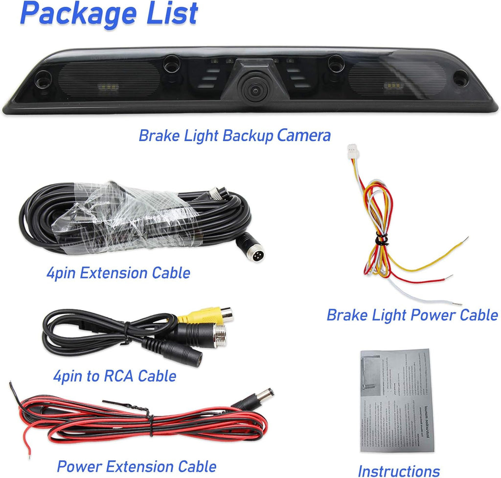 3rd Brake Light Backup Camera for Ford F150 F250 F350 Super Duty K612
