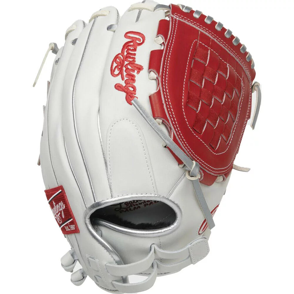 12" Fastpitch Glove White Scarlet P7417