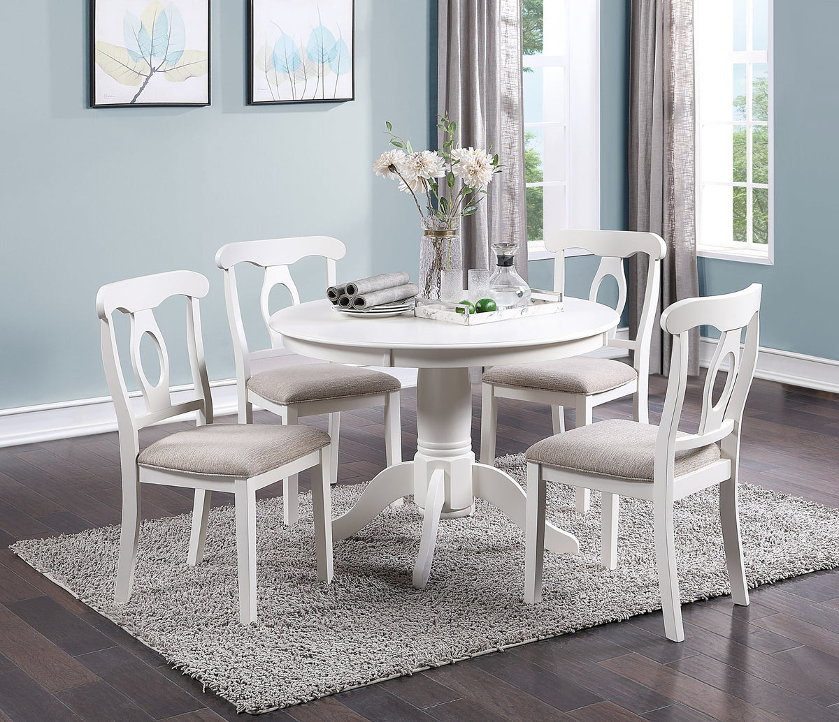 5pc Round Dining Table Set with 4 Cushion Chairs J11275