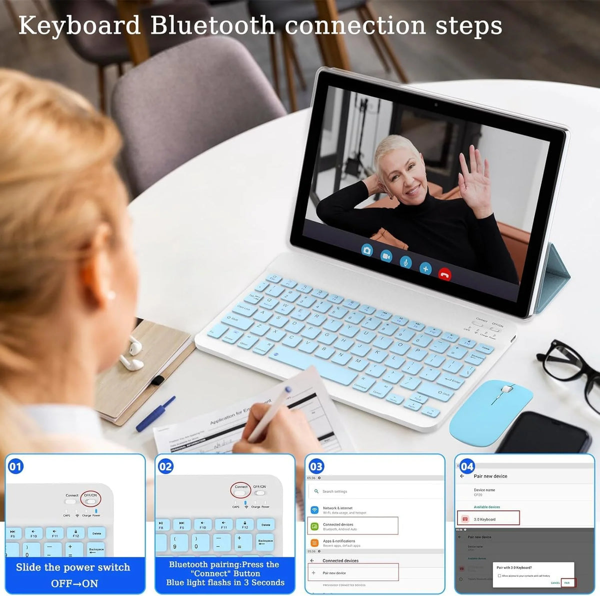 10.1 inch Android 12 Tablet with Keyboard S897