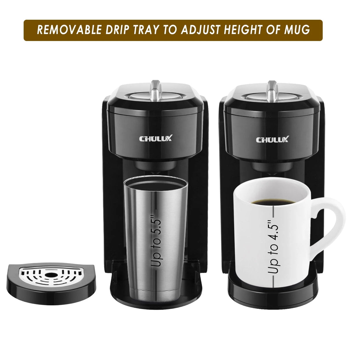 1000W Single Serve Stainless Steel Coffee Maker B5689