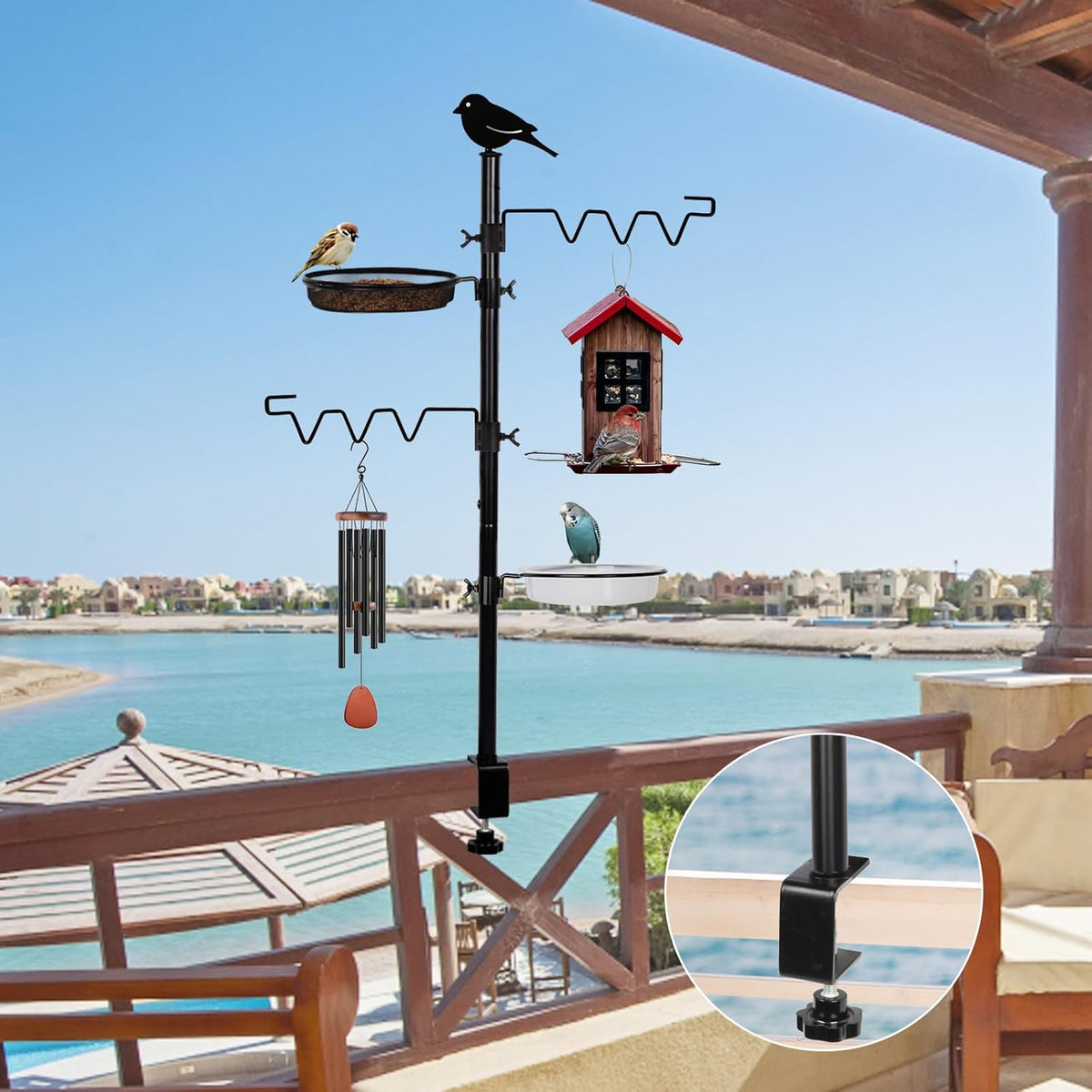 Black Steel Bird Feeder Station Kit T15916