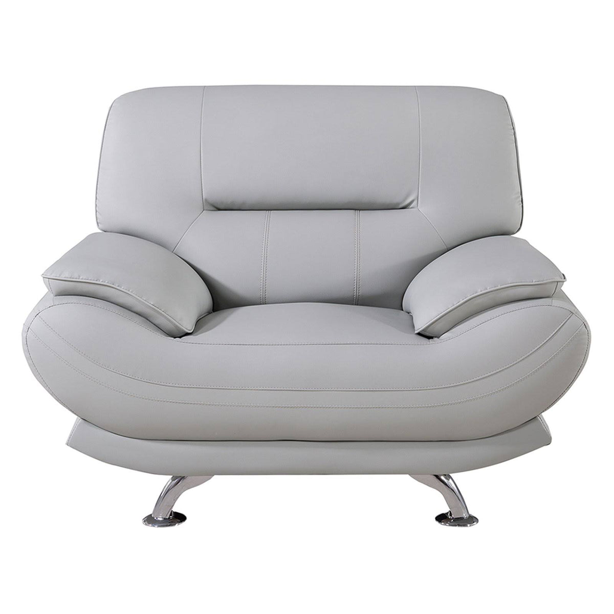 Gray Leather Armchair Q23640