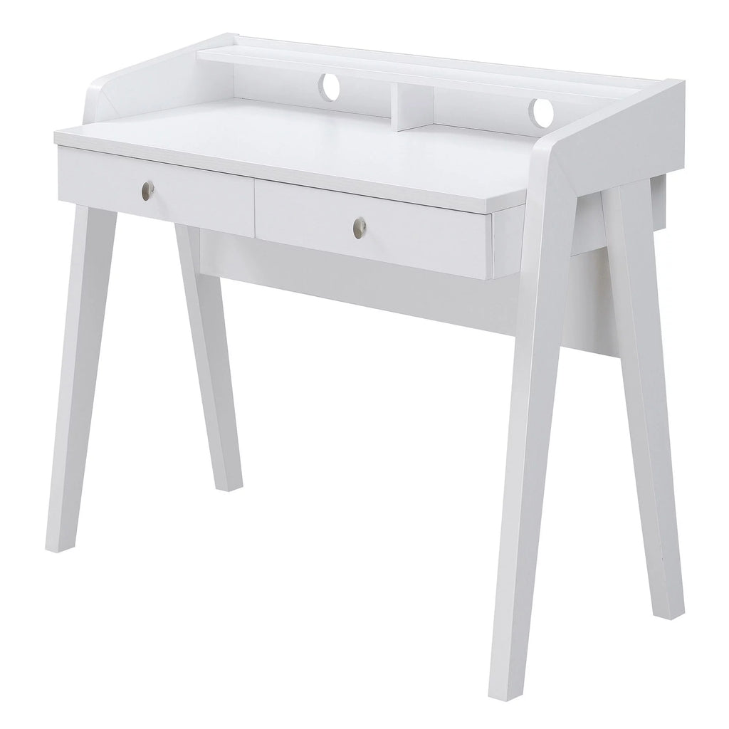 White 2 Drawer Desk with Shelf C597382