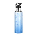 Blue Insulated Stainless Steel Water Bottle with Straw Lid 20 oz D715373