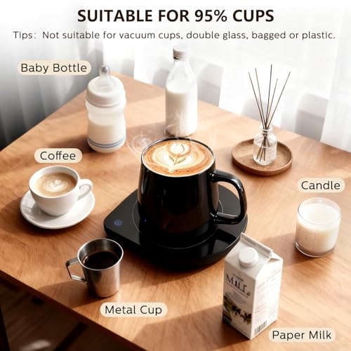 Mug Warmer with Cup Set, Electric Mug Heater with Adjustable Temperature T37887