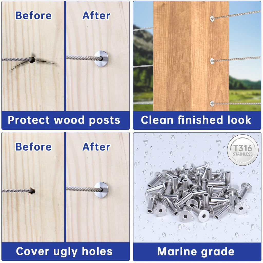 Stainless Steel Cable Railing Kit for 1/8 Wire Rope S2983