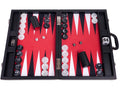 21-Inch Tournament Backgammon Set with Black Case and Red Field F80276