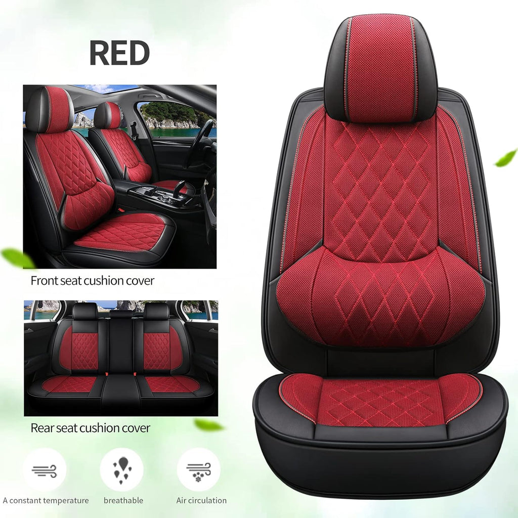 Beige Breathable Mesh Car Seat Cover 2 PCS Front Seat B710
