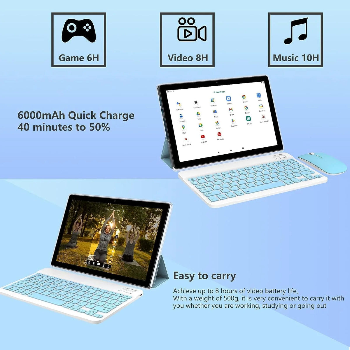 10.1 inch Android 12 Tablet with Keyboard S897