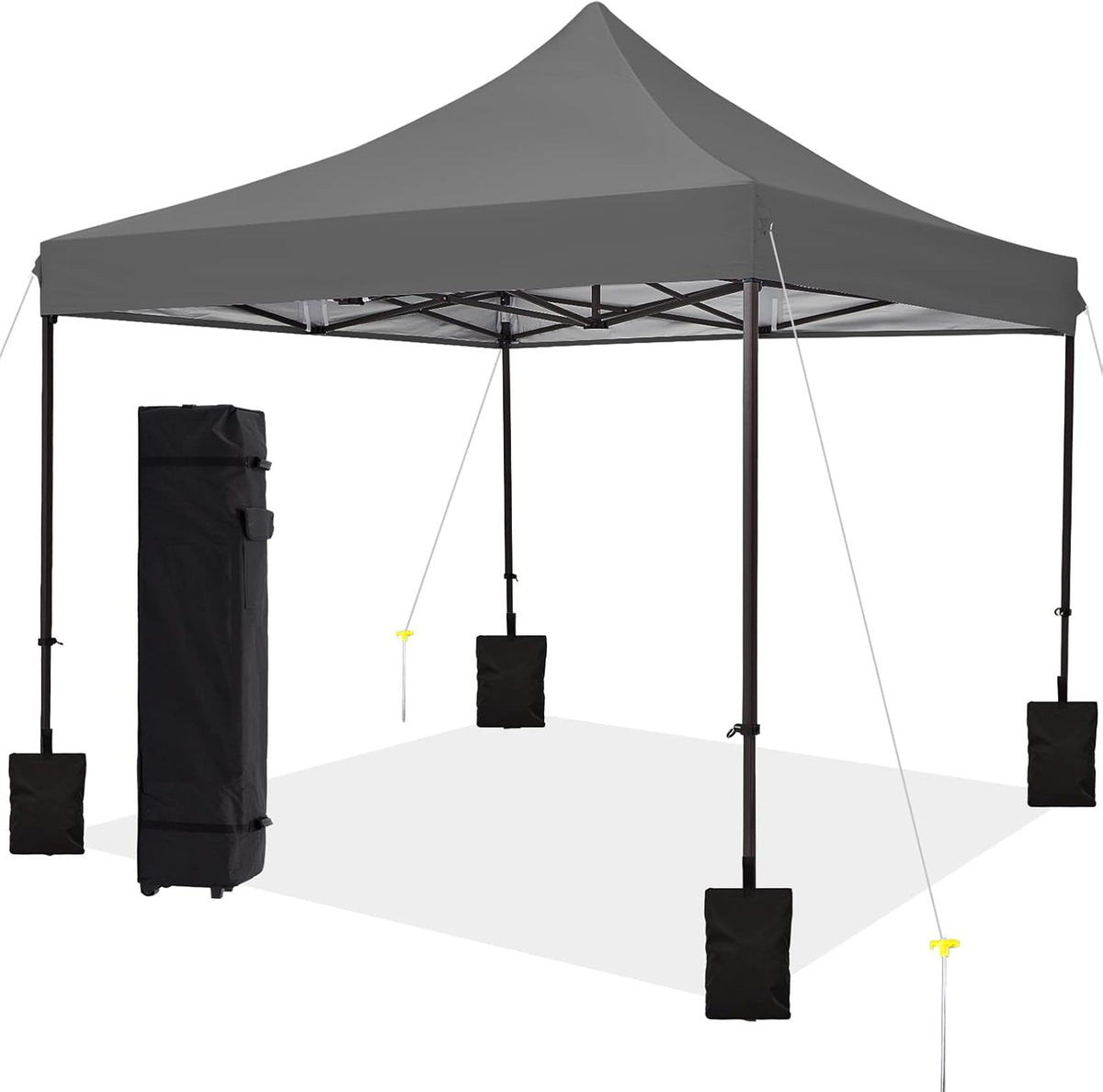 10'x10' Pop Up Canopy Tent with Sand Weights & Roller Bag G937