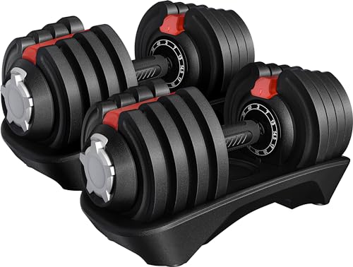 Adjustable Dumbbell Set 40LB/52.5LB/90LB with Anti-Slip Handle X333488