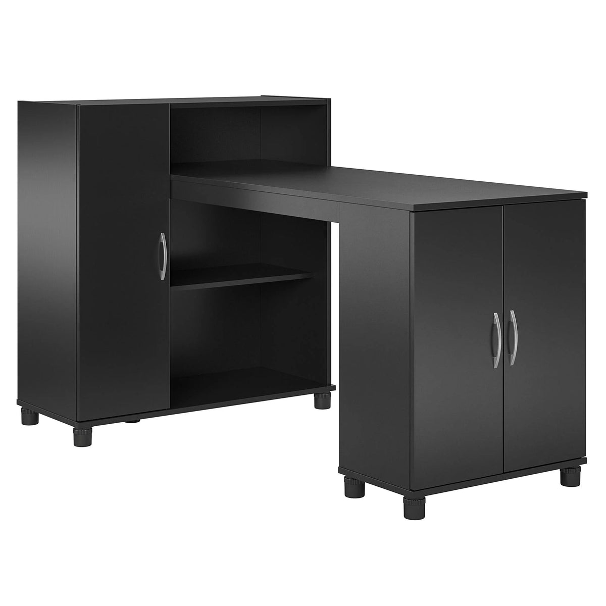 Black Craft Desk with Storage K3254