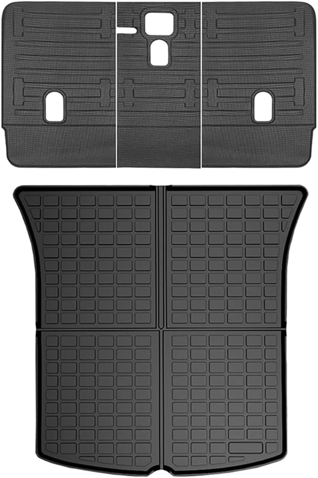 Black Custom Fit TPE Rear Seat Cover Mats and Cargo Mats Combo Set Q450875