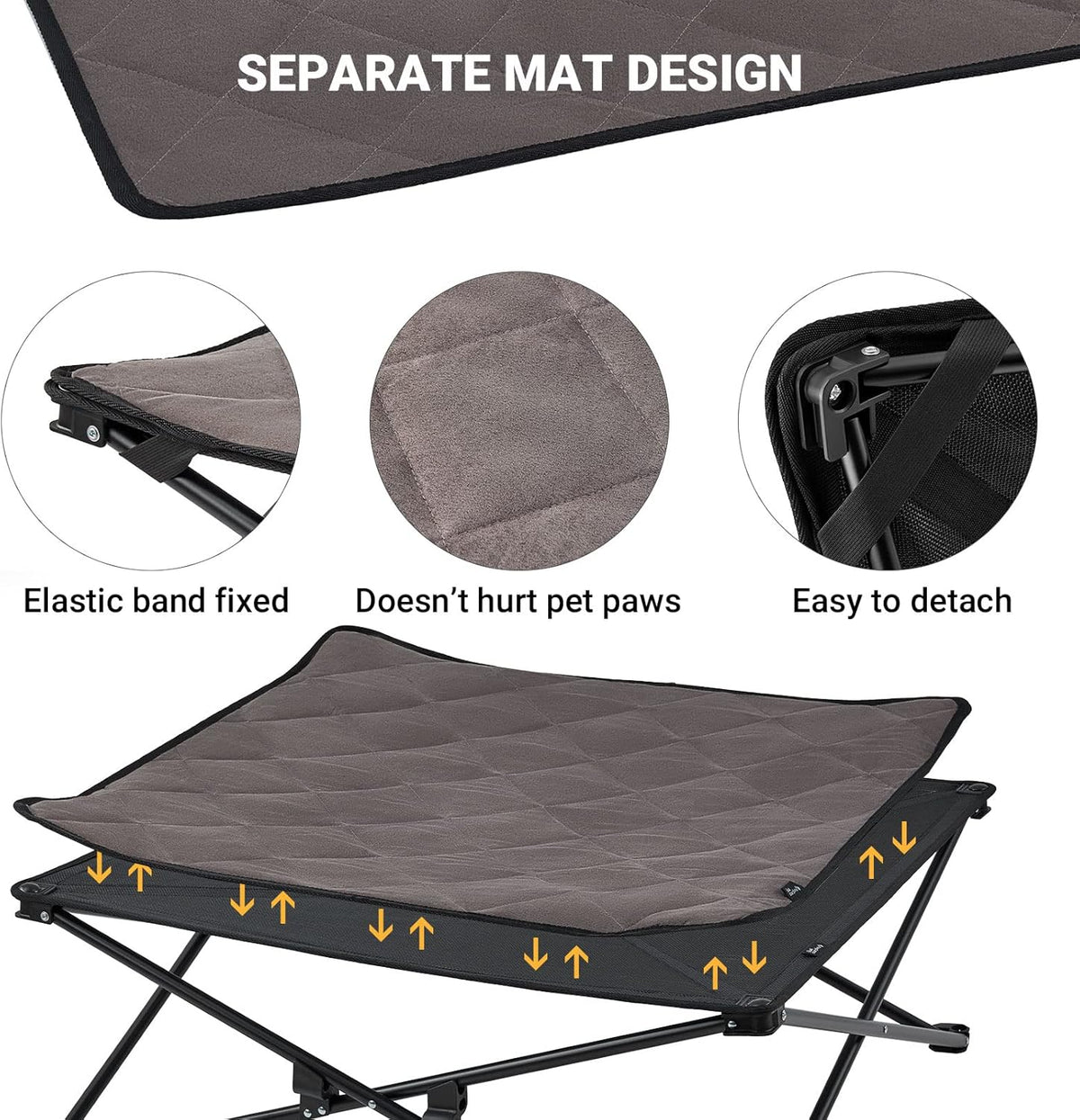 Elevated Folding Dog Cot with Washable Sleeping Mattress and Carrying Bag T801