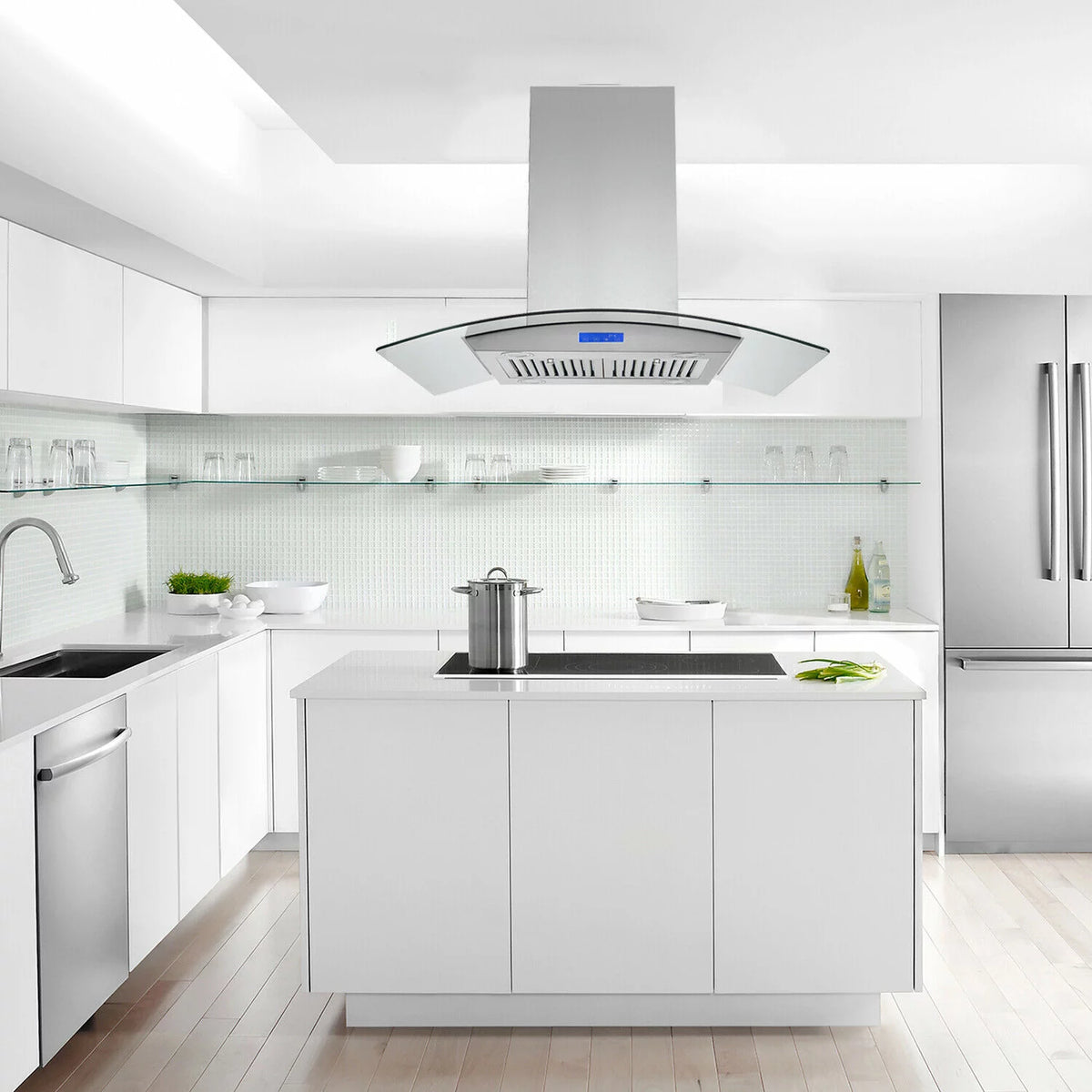 36 inch Island Mount Range Hood 900 CFM with Glass LCD Touch Control Q273227
