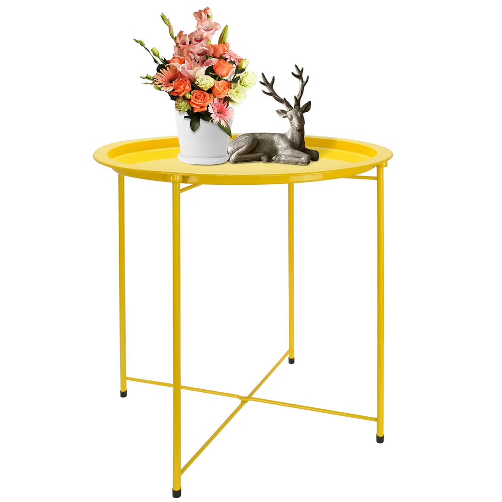 Black Round Foldable Side Table W154