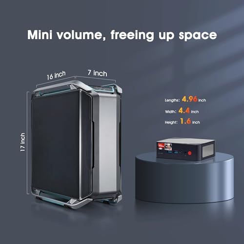 Mini PC N100 Intel 12th Windows 11 Pro 16GB DDR4 RAM 512GB PCIe SSD, 4K 60HZ Triple Displays Dual HDMI Type-C, 6W TDP Quiet Mini PC, WIFI5 I313871