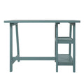 Rectangular Distressed Wooden Desk with Two Display Shelves S691524
