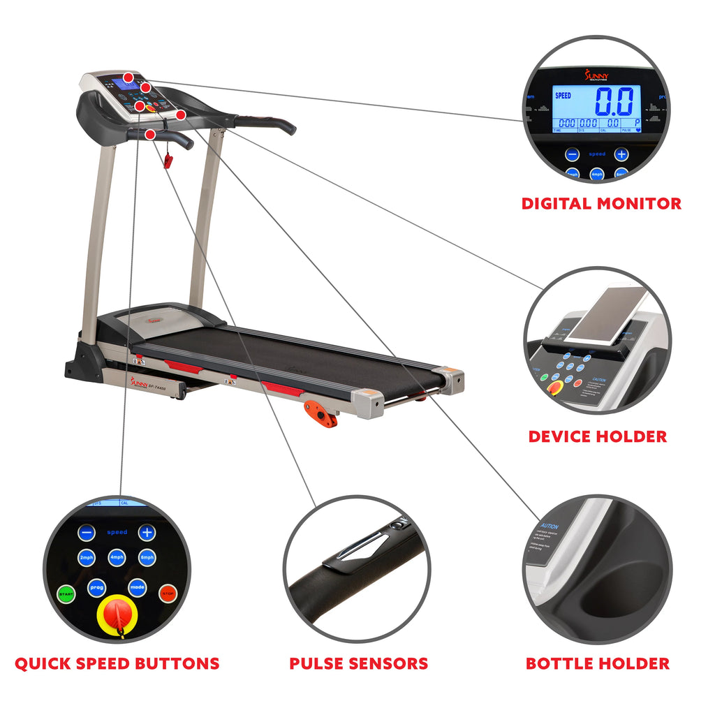 Manual Incline Folding Treadmill with Pulse Sensors LCD Monitor U814966