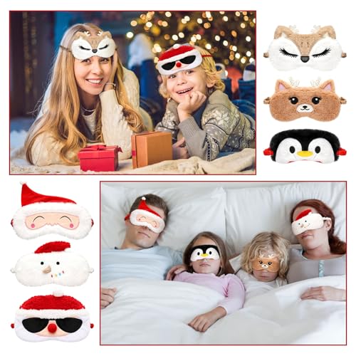 Christmas Sleep Mask Set with Satin Travel Bag J46364
