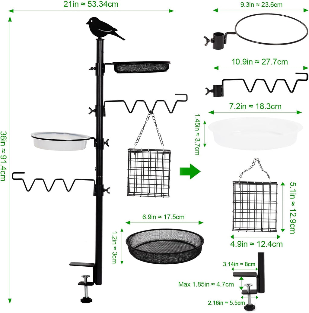 Black Steel Bird Feeder Station Kit T15916