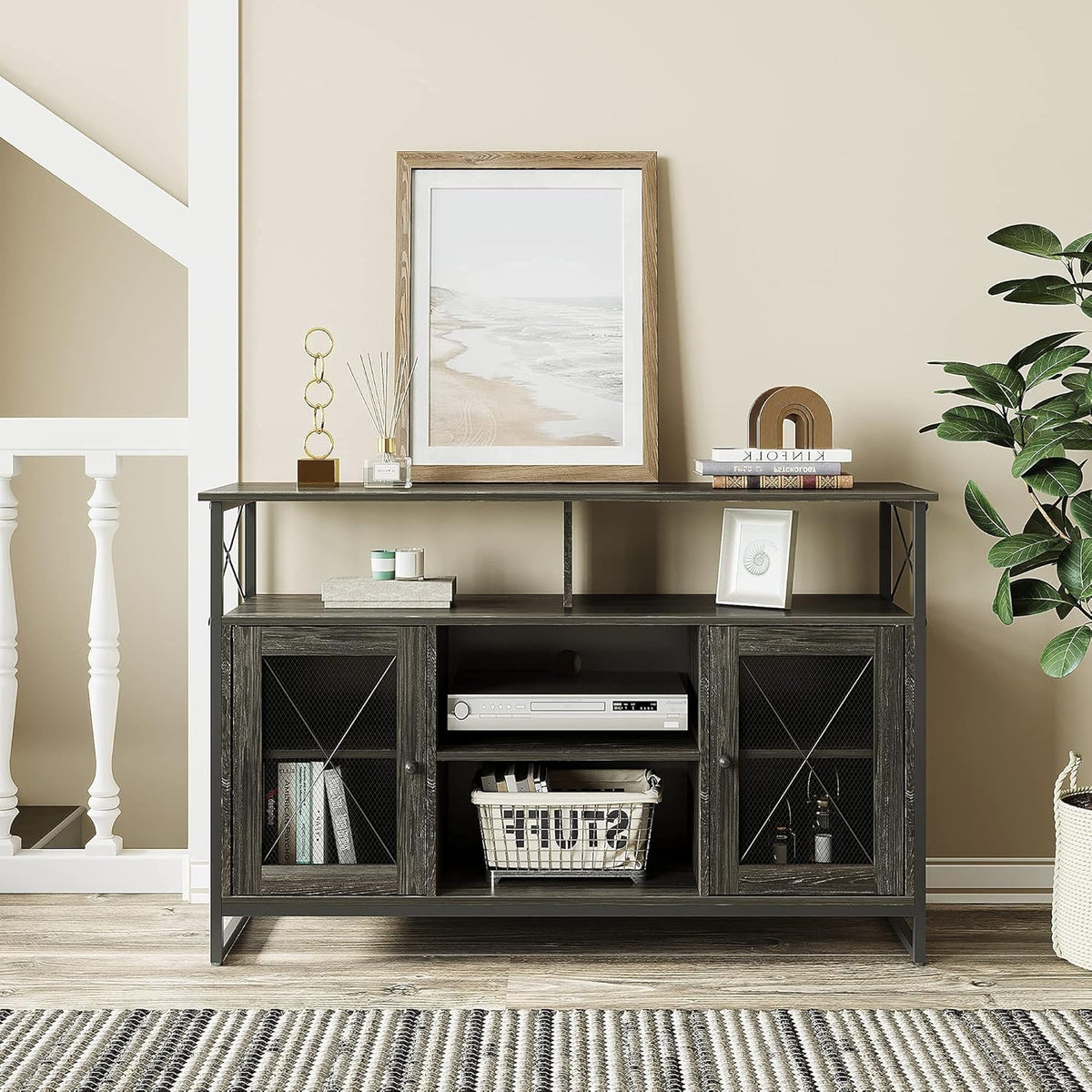 55 inch TV Stand with Storage Cabinet X9711