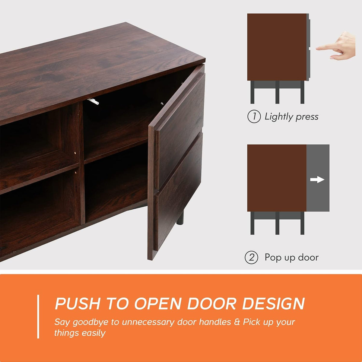 Mid-Century Modern Wood TV Stand up to 65 inches J372834