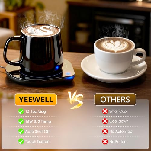 Mug Warmer with Cup Set, Electric Mug Heater with Adjustable Temperature T37887