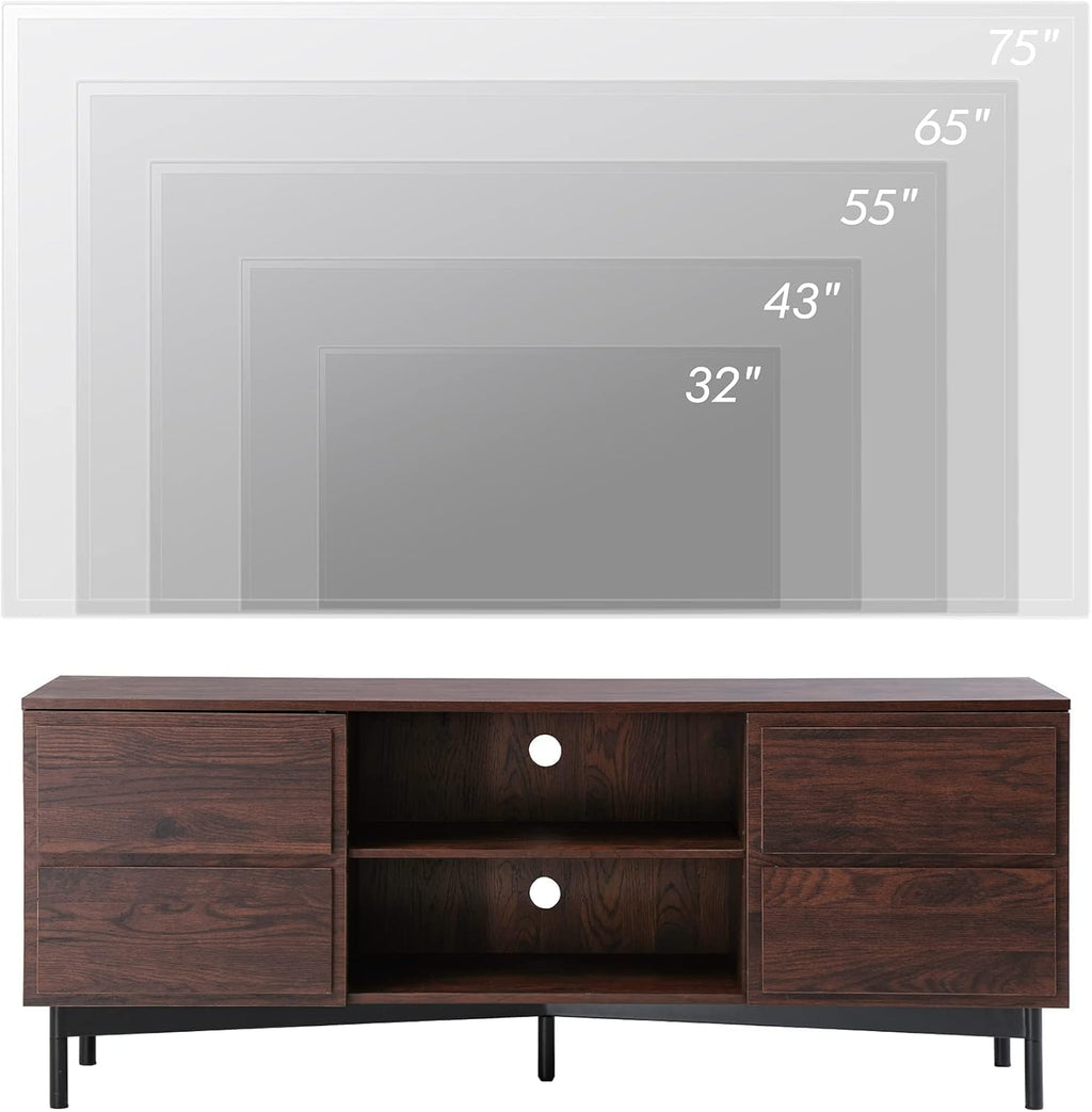 Mid-Century Modern Wood TV Stand up to 65 inches J372834
