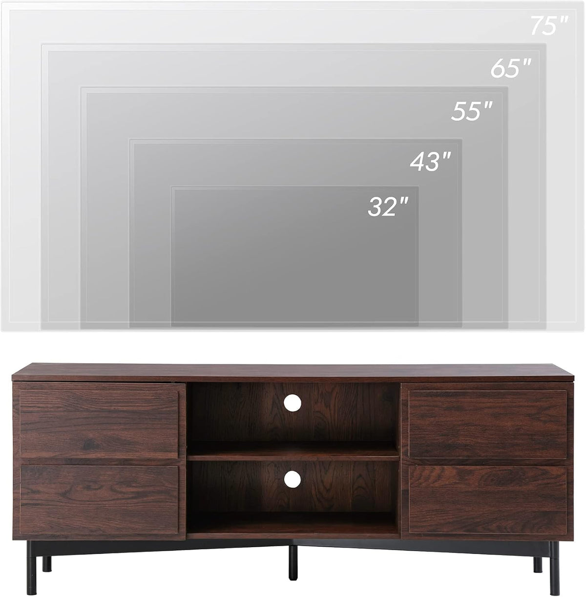 Mid-Century Modern Wood TV Stand up to 65 inches J372834