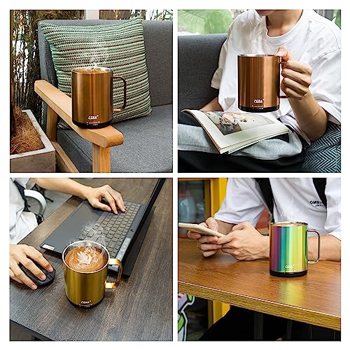 Gold 14 oz Self-Heating Coffee Mug with Lid E53197