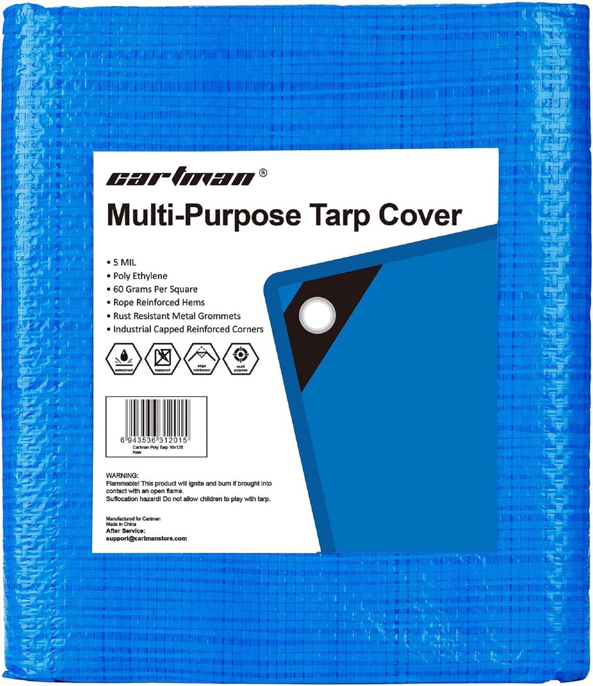 Blue Poly Tarp 14 x 20 Feet 5 Mil V52712