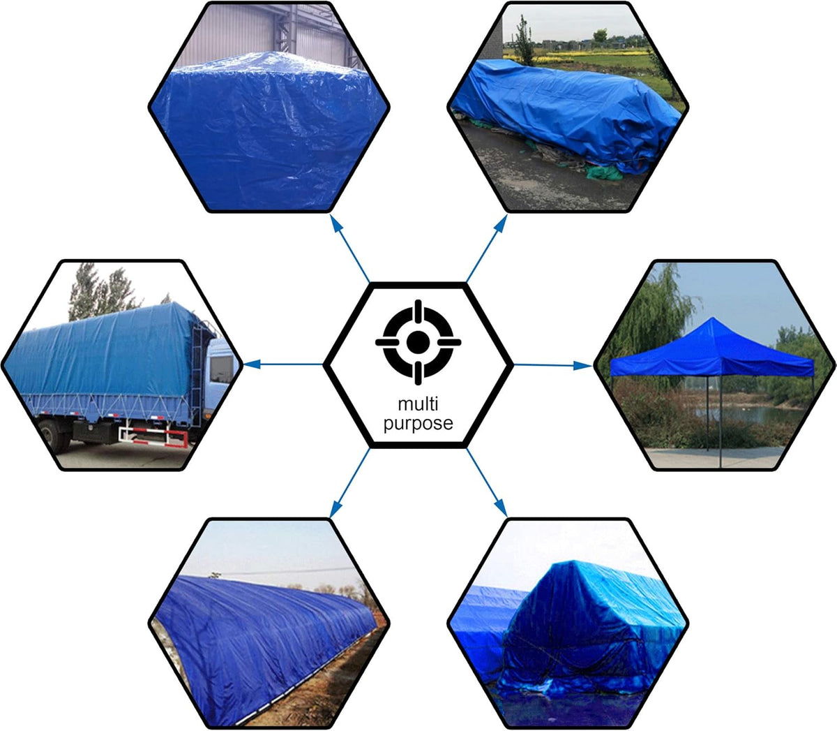 Blue Poly Tarp 14 x 20 Feet 5 Mil V52712