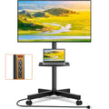 Mobile TV Stand with Power Outlet, Tilt Rolling TV Cart for 23-60 Inch TVs up to 88 lbs, Height Adjustment, Max VESA 400x400mm U9692