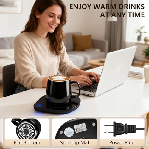 Mug Warmer with Cup Set, Electric Mug Heater with Adjustable Temperature T37887