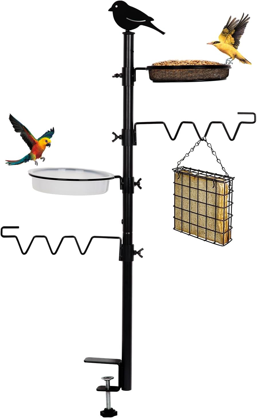 Black Steel Bird Feeder Station Kit T15916