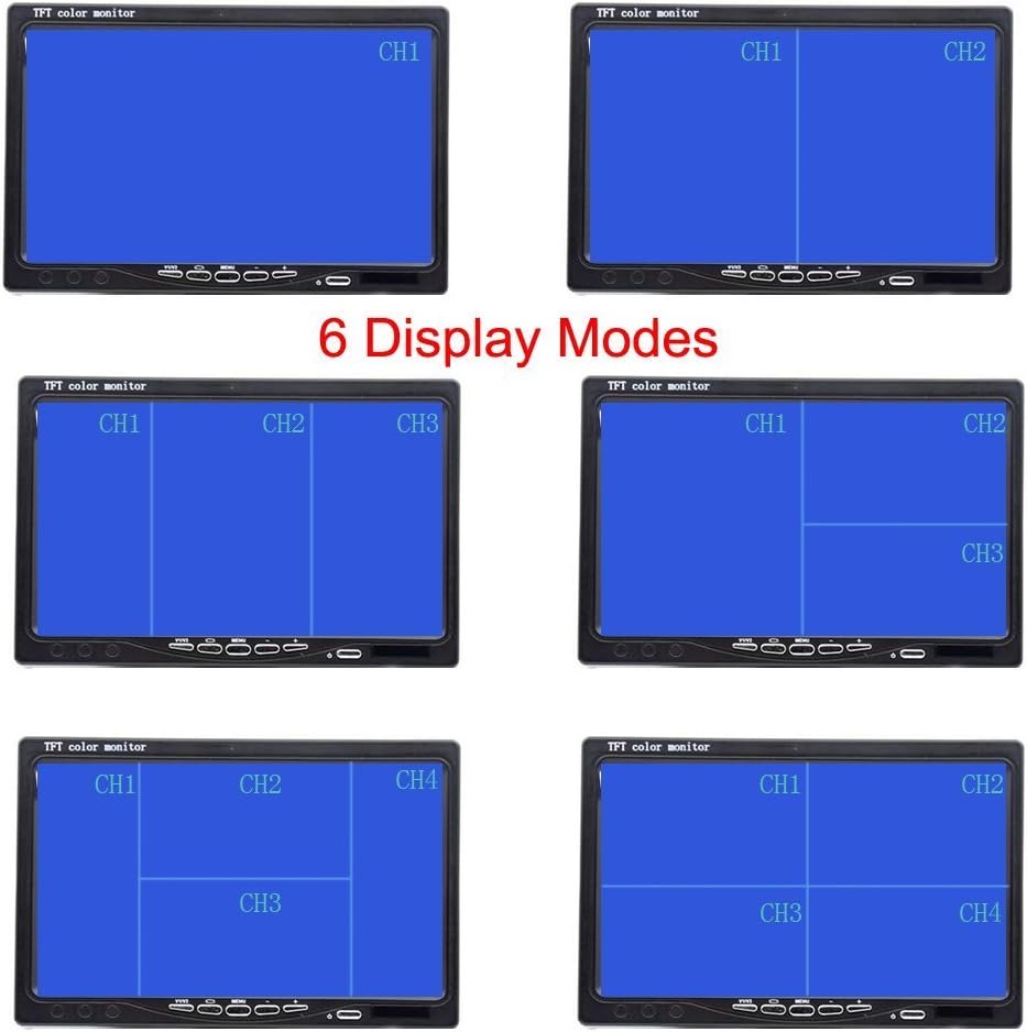 9 TFT LCD Quad Split Monitor with Remote Control Y384