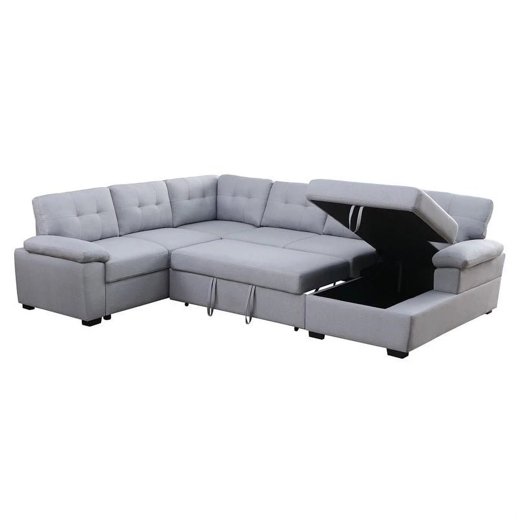 5-Seat Fabric Sleeper Sectional Sofa with Storage X554055