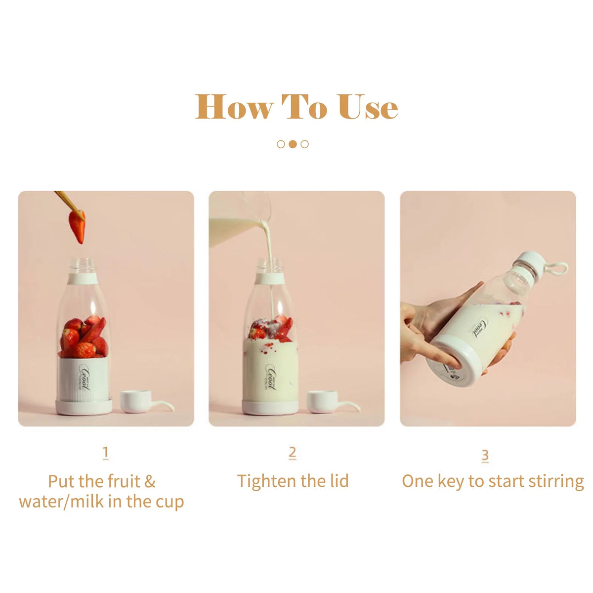 300mL Portable Electric Juicer Blender Cup E459