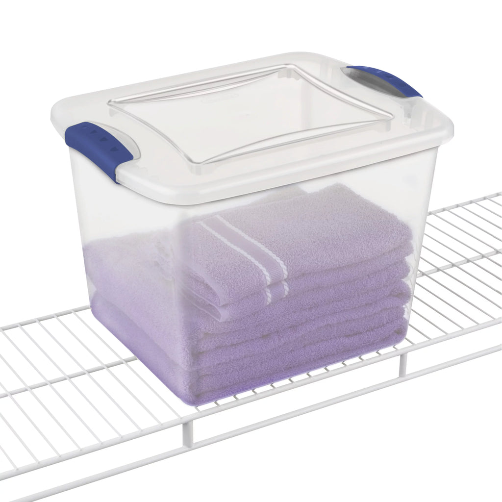 27 Qt. Latch Box Plastic, Stadium Blue, Set of 10 K700888