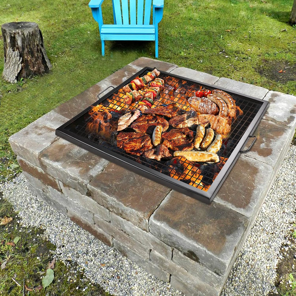 36×36inch Steel Campfire Grill Grate with Handles S17037