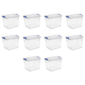 27 Qt. Latch Box Plastic, Stadium Blue, Set of 10 K700888